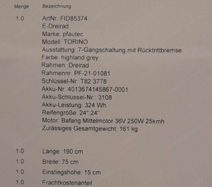 Dreirad, Elektro, Neu, Pfautec Bild 6