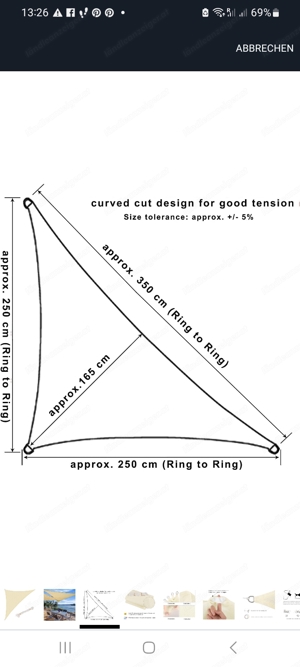Sonnensegel zu VERSCHENKEN Bild 3