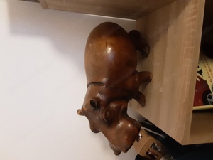 Holzfigur Hippo aus Afrika  Bild 2