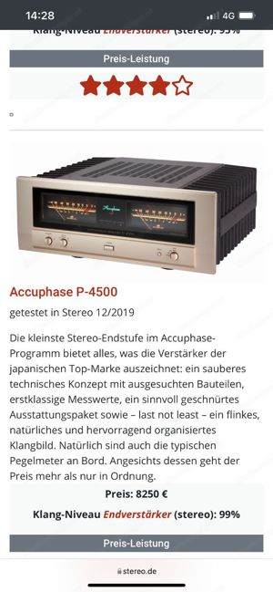 ACCUPHASE P-4500   Stereo-Leistungsverstärker Bild 5