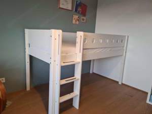 Flexa Kinder Hochbett halbhohes Bett mit Leiter 90 x 200 Bild 2