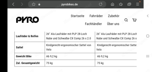 Kinder Fahrrad ab 7 Jahre Pyro Twentysix 9S 26 Zoll kein Woom 5 Bild 3