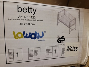 Geuther Beistellbett Betty 45 cm x 90 cm in weiß