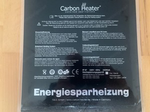 Wasserbett - Energiesparheizung Carbon Heater