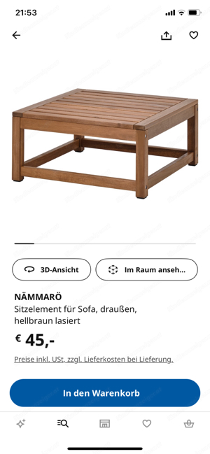 2 Stück Couchtisch Gartenmöbel Nammarö IKEA