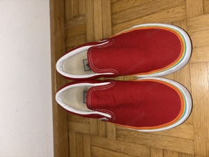 Vans Slip on, Rot Regenbogen, Größe 36