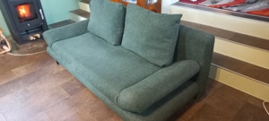 Schlafsofa in Dunkelgrün mit Bettfunktion Bild 2