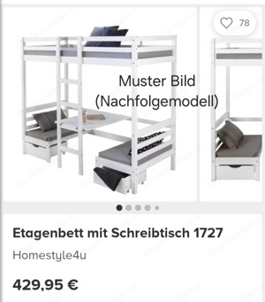 Stockbett, Hochbett mit Sitzgelegenheiten