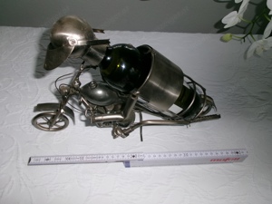 Flaschenhalter - Motorradfahrer - aus Metall