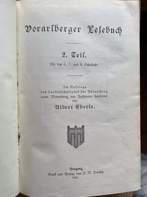 Vorarlberger Lesebuch 2. Band 1924 Schulbuch Österreich antik Bild 3