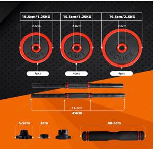 Eisen Hanteln Set 40 Kilogramm (kg) mit Hantelstangen und Kettlebell - kaum gebraucht Bild 4