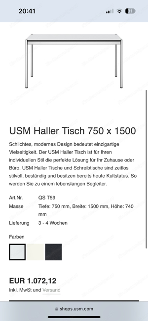 USM Haller Schreibtisch  Bild 2