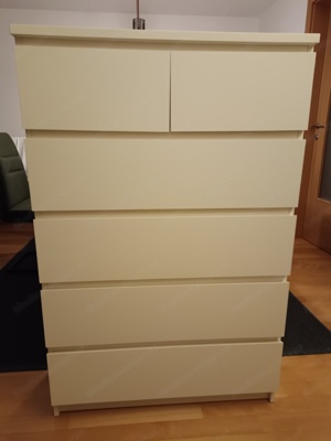 IKEA MALM Kommode mit 6 Schubladen, weiß, 80x123cm Bild 3