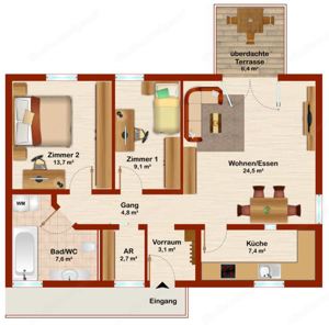 Sehr helle, attraktive Wohnung in absoluter  Grenz- und Spitalnähe in Feldkirch-Tosters