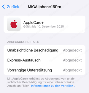 iPhone 15pro   256GB   AppleCare+   100% Akku Bild 2