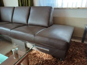 Leder Couch Dunkelbraun Bild 2