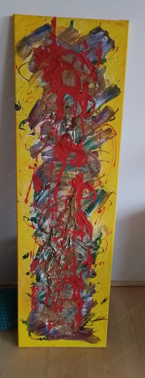 Acrylbild 100x30 cm gelb Bild 4