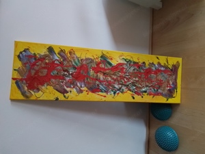 Acrylbild 100x30 cm gelb Bild 6