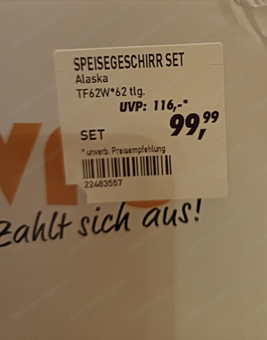 Geschirr Speise-Set 62tlg NEU