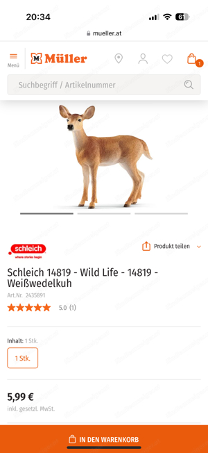 Schleich Weißwedelkuh Bild 2