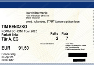 Tim Bendzko Tickets München  Bild 2