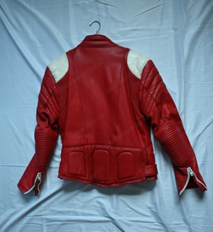 Lederjacke rot Motorrad Bild 2