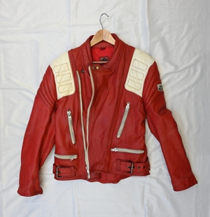 Lederjacke rot Motorrad Bild 4