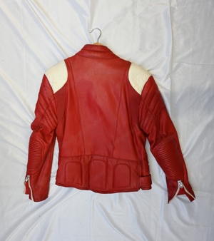 Lederjacke rot Motorrad Bild 5