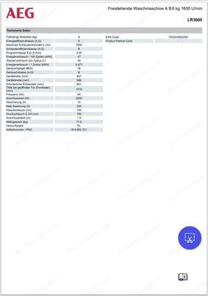 AEG Waschmaschine + Wärmepumpen Trockner 1. Jahr alt Bild 4