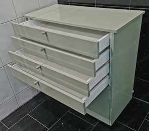 RESERVIERT - Kommodenschrank   Sideboard mit 5 Schubladen, mintgrün hochglänzend, 86x42x84cm Bild 2