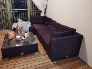 Rattan-Lounge schwarz Bild 2