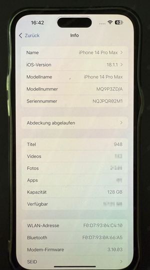 iPhone 14 Pro Max   128GB   Akku 95%   mit sehr viel Zubehör Bild 6