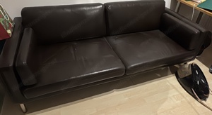 Ikea Ledersofa (Sitzfläche Leder, Rückseiten Stoff)