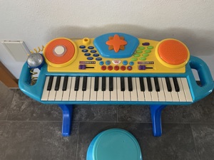 Kinder, Keyboard mit Mikrofon und Hocker Bild 2