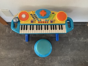 Kinder, Keyboard mit Mikrofon und Hocker Bild 4