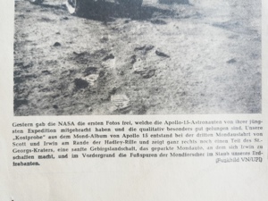 Erstes Bild der Mondlandung in einer Vorarlberger Zeitung von 1971 Bild 3