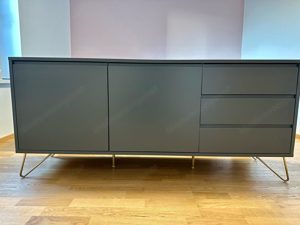 Sideboard Grau mit Goldfüßen