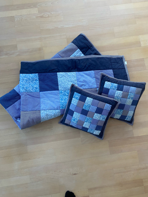 Patchwork Handarbeit Tagesbettbezug inkl. Kissenbezüge, 100% Baumwolle