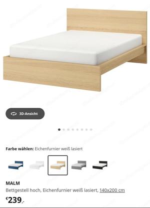 Ikea Malm Bett 140x200   Eiche furniert 