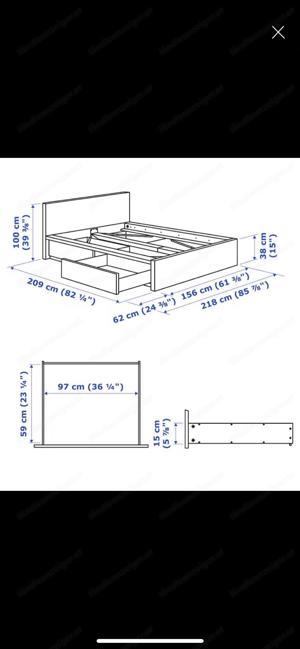 Verkaufe Bett Ikea Malm   140x200 Bild 2