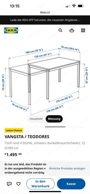 Ausziehtisch Ikea Vangsta Bild 2