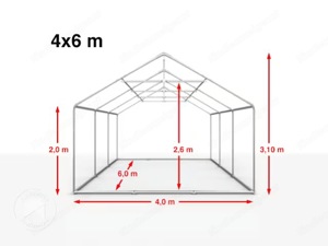 Partyzelt 4x6m grau 3 Stk. ohne Fenster