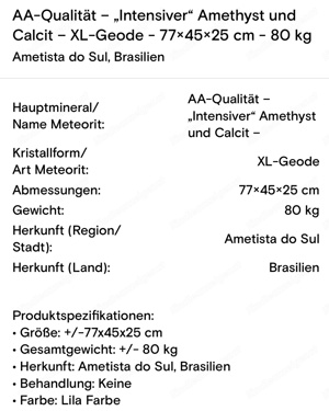 Druse Kristall Edelstein (Amethyst und Calcit Druse 80 kg Herkunft Brasilien ) Bild 9