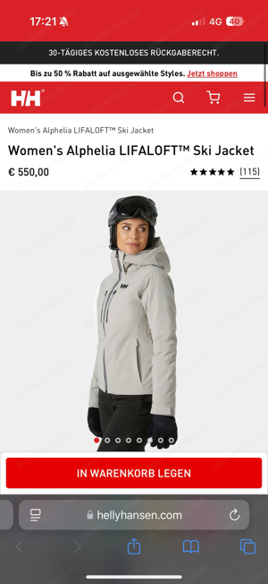 Helly Hansen  Alphelia LIFALOFT Ski Jacke in beige