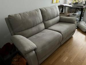 Sofa, Couch, Relaxsofa elektrisch, Klassisches Stoff-2-Sitzer Sofa, 