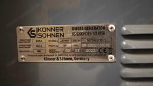 Generator, Stromaggregat, Stromerzeuger, Diesel, 230V - 6,5 KWh, 400V - 7,5 kWh, neuwertig Bild 6