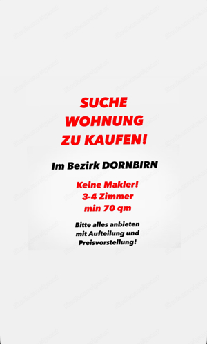 ICH SUCHE eine WOHNUNG ZU KAUFEN