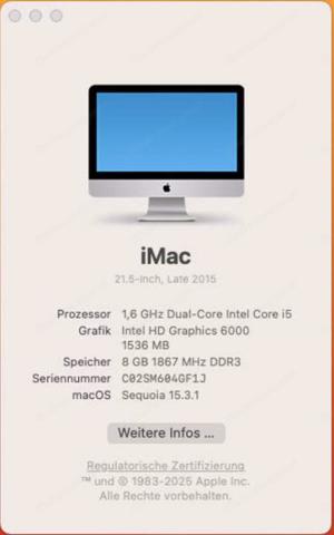 iMac 21,5 Ende 2015 SSD Bild 3