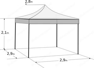 Faltzelt 3x3 m - aus Stahl Bild 2