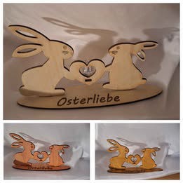 Tischdeko "Osterliebe" mit mehrfarbigen Blink-LED-Licht